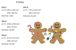 Gingerbread Couple Embroidery Design Product Image 2
