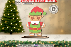 Wood Gingerbread Laser Cut Bundle | Cute Christmas Standing Product Image 10
