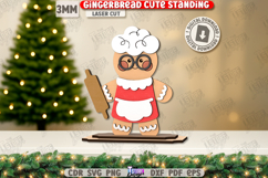 Wood Gingerbread Laser Cut Bundle | Cute Christmas Standing Product Image 11