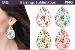 Gingerbread Man Earrings | Christmas Teardrop Earrings Product Image 1