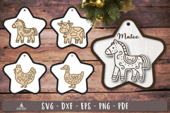 Gingerbread Farm Animal SVG Christmas Laser cut