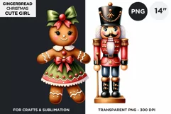 Gingerbread man Pink Girl Christmas cookies png clipart Product Image 1