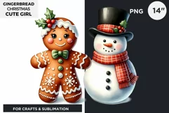 Gingerbread man Pink Girl Christmas cookies png clipart Product Image 1