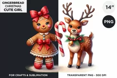 Gingerbread man Pink Girl Christmas cookies png clipart Product Image 1
