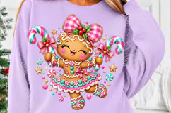 Gingerbread Girl Clipart Cute Christmas Sublimation Product Image 5