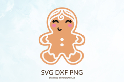 Gingerbread Girl SVG|Christmas Cookie Clipart Product Image 1