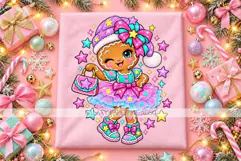 Gingerbread Girl PNG with Pink Tutu and Winter Hat Product Image 4