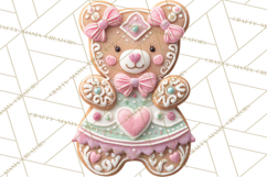 Coquette Christmas Cookies PNG, Gingerbread Clipart Product Image 2