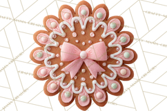 Coquette Christmas Cookies PNG, Gingerbread Clipart Product Image 5