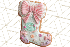 Coquette Christmas Cookies PNG, Gingerbread Clipart Product Image 3