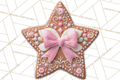 Coquette Christmas Cookies PNG, Gingerbread Clipart Product Image 5