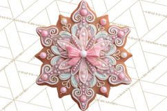 Coquette Christmas Cookies PNG, Gingerbread Clipart Product Image 2