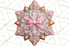 Coquette Christmas Cookies PNG, Gingerbread Clipart Product Image 2