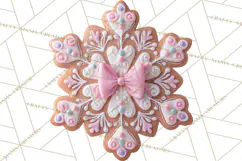 Coquette Christmas Cookies PNG, Gingerbread Clipart Product Image 3