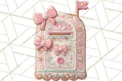 Coquette Christmas Cookies PNG, Gingerbread Clipart Product Image 2