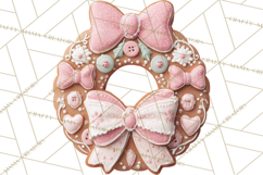 Coquette Christmas Cookies PNG, Gingerbread Clipart Product Image 3
