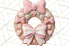 Coquette Christmas Cookies PNG, Gingerbread Clipart Product Image 3