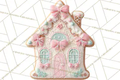 Coquette Christmas Cookies PNG, Gingerbread Clipart Product Image 4