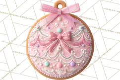 Coquette Christmas Cookies PNG, Gingerbread Clipart Product Image 3