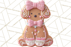Coquette Christmas Cookies PNG, Gingerbread Clipart Product Image 3