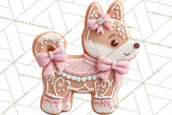 Coquette Christmas Cookies PNG, Gingerbread Clipart Product Image 5