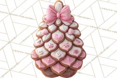 Coquette Christmas Cookies PNG, Gingerbread Clipart Product Image 2