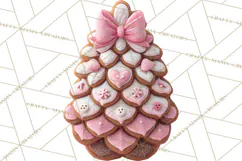 Coquette Christmas Cookies PNG, Gingerbread Clipart Product Image 2