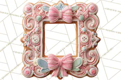Coquette Christmas Cookies PNG, Gingerbread Clipart Product Image 3