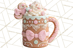 Coquette Christmas Cookies PNG, Gingerbread Clipart Product Image 4
