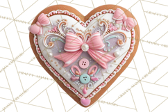 Coquette Christmas Cookies PNG, Gingerbread Clipart Product Image 3