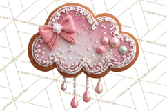 Coquette Christmas Cookies PNG, Gingerbread Clipart Product Image 3