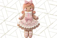 Coquette Christmas Cookies PNG, Gingerbread Clipart Product Image 2