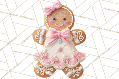Coquette Christmas Cookies PNG, Gingerbread Clipart Product Image 5