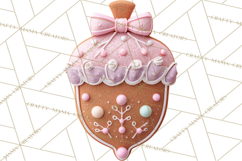 Coquette Christmas Cookies PNG, Gingerbread Clipart Product Image 3