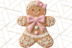 Coquette Christmas Cookies PNG, Gingerbread Clipart Product Image 5