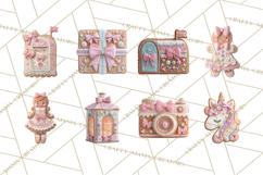 Coquette Christmas Cookies PNG, Gingerbread Clipart Product Image 2