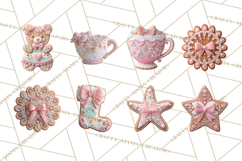 Coquette Christmas Cookies PNG, Gingerbread Clipart Product Image 3