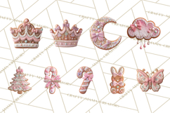 Coquette Christmas Cookies PNG, Gingerbread Clipart Product Image 8