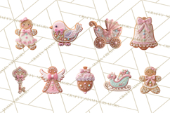 Coquette Christmas Cookies PNG, Gingerbread Clipart Product Image 9