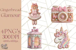 Coquette Christmas Cookies PNG, Gingerbread Clipart Product Image 1