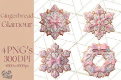 Coquette Christmas Cookies PNG, Gingerbread Clipart Product Image 1