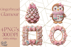 Coquette Christmas Cookies PNG, Gingerbread Clipart Product Image 1