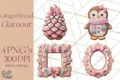 Coquette Christmas Cookies PNG, Gingerbread Clipart Product Image 1