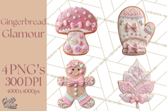 Coquette Christmas Cookies PNG, Gingerbread Clipart Product Image 1