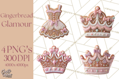 Coquette Christmas Cookies PNG, Gingerbread Clipart Product Image 1