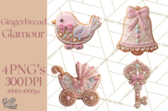 Coquette Christmas Cookies PNG, Gingerbread Clipart Product Image 1