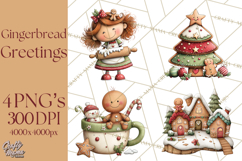 Gingerbread Christmas Clipart PNG, Gingerbread Cookies Product Image 1