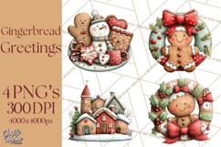 Gingerbread Christmas Clipart PNG, Gingerbread Cookies Product Image 1