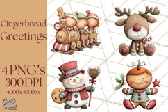 Gingerbread Christmas Clipart PNG, Gingerbread Cookies Product Image 1