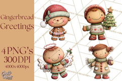 Gingerbread Christmas Clipart PNG, Gingerbread Cookies Product Image 1